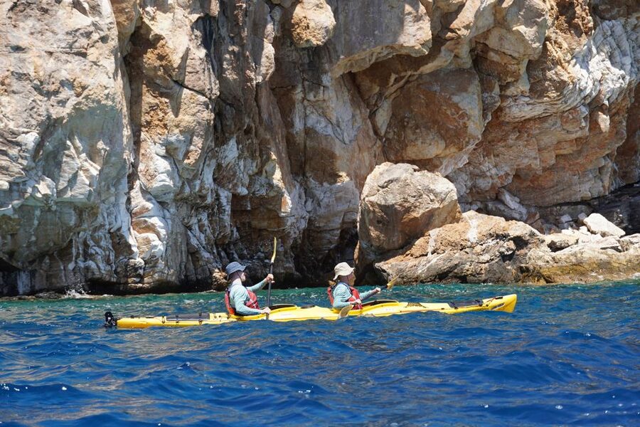Naxos: Rina Cave Sea Kayak Tour with Snorkeling and Picnic - A secluded beach, snorkeling, and the Naxian picnic