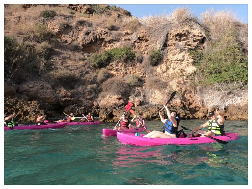 Nerja: Cliffs of Maro-Cerro Gordo Guided Kayak Tour - The swimming stop and the dry waterfall