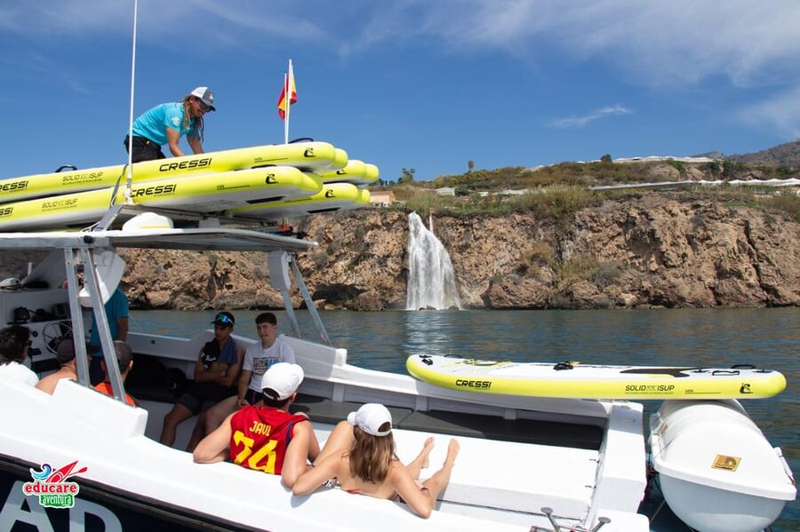 Nerja: Maro Waterfall Boat Trip with Paddleboarding & Drink - Setting out from Caleta de Vélez on Aventumar