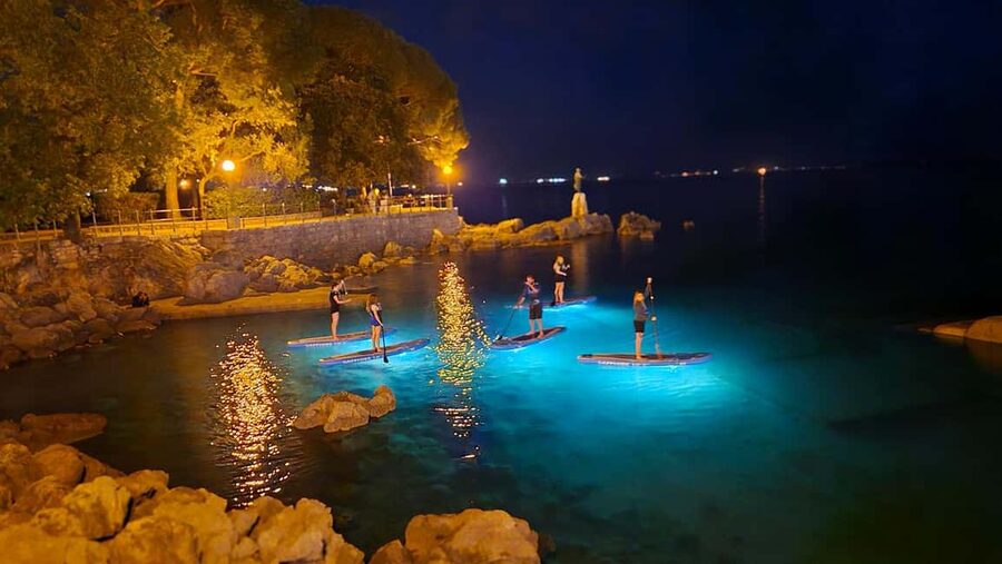 Opatija: Guided SUP Paddleboarding Adventure at Night - Paddling Into the Illuminated Bay
