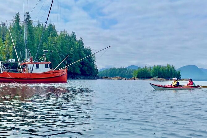 Orca Cove Sea Kayaking - Getting set up on the 57-foot catamaran