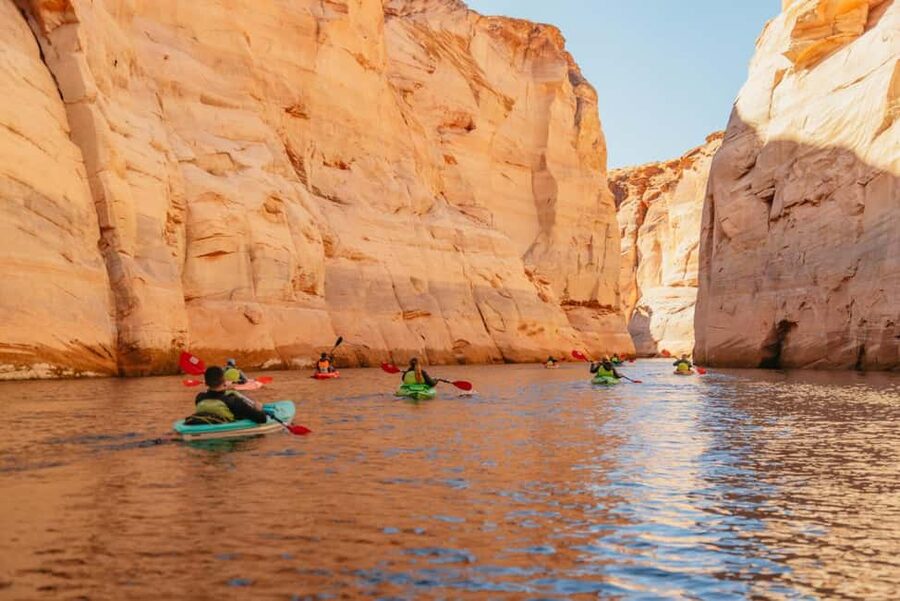 Page/Lake Powell: Guided Kayak & Water Antelope Canyon Tour - Entering Water Antelope Canyon on foot
