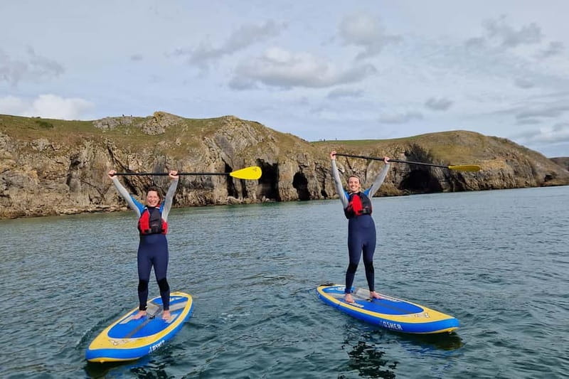 Pembrokeshire: Paddle Boarding At Tenby North Beach - Learning to stand before the coast opens up