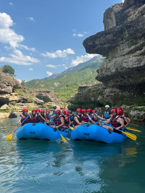 Permet: Kayak Experience - Vjosa River National Park Albania - The first rapids give you time to settle in