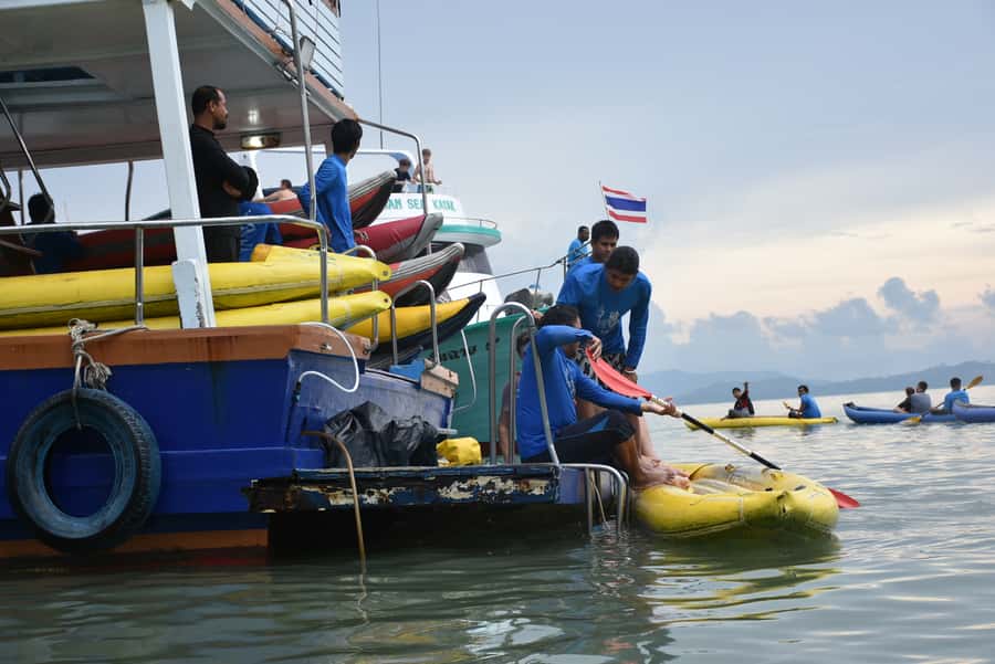 Phuket: James Bond Island Tour with Sea Cave Kayaking - Hong Island under towering cliffs