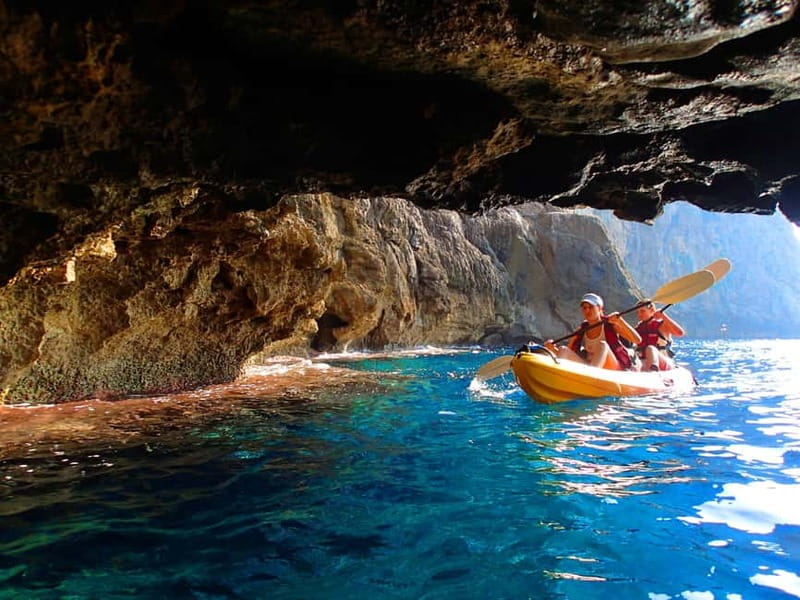 Pollença: Kayak Discovery – Snorkeling and Caves - Snorkeling in clear water
