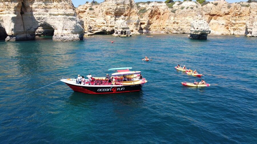Portimão: Benagil Caves Speedboat and Kayak Guided Tour - What the $47 price covers