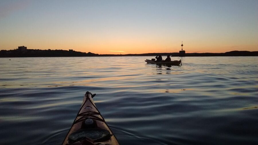 Portland, Maine: Sunset Kayak Tour on Casco Bay - The return toward Portland at sunset