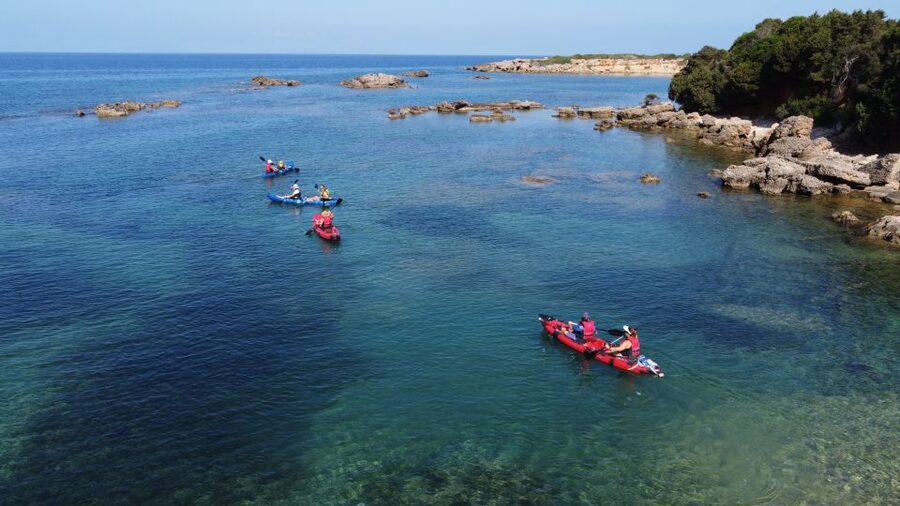 Private Sea Kayak over sunk city of ancient Feia - Giannis, Roula, and the guide-led experience