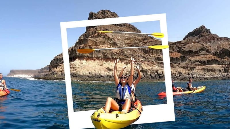 Puerto Mogán: Guided Adventure Kayak Tour in Caves & Snorkel - Paddling the 4-kilometer volcanic coast