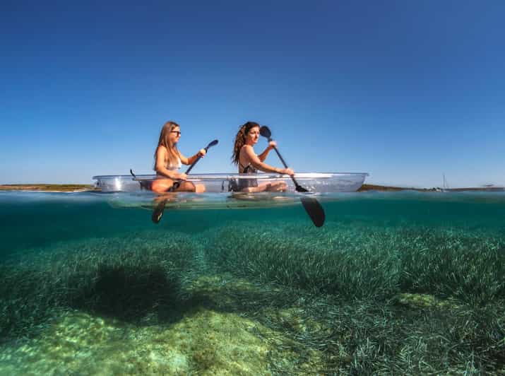 Pula: Clear Kayak Tour to Canyon, Island Cliffs & small Cave - The 15-minute briefing for first-time paddlers