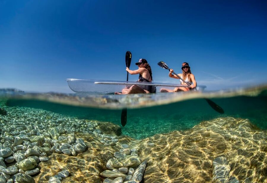Pula: Clear Kayak Tour to Canyon, Island Cliffs & small Cave - What the $58 price gets you