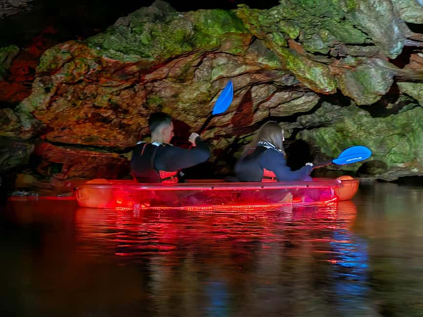 Pula: Istria Cave LED Illuminated Kayak Tour by Night - What to bring for a wet evening