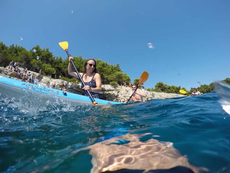 Pula: Muzil Canyon Kayak Tour, Snorkeling and Cliff Jumping - Paddling along the Croatian coast