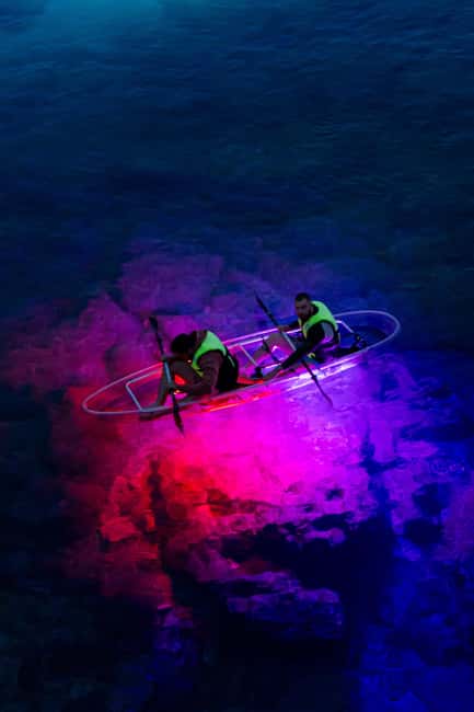 Pula: Night Kayak Tour with Glowing Kayaks - The return trip is the calmest part