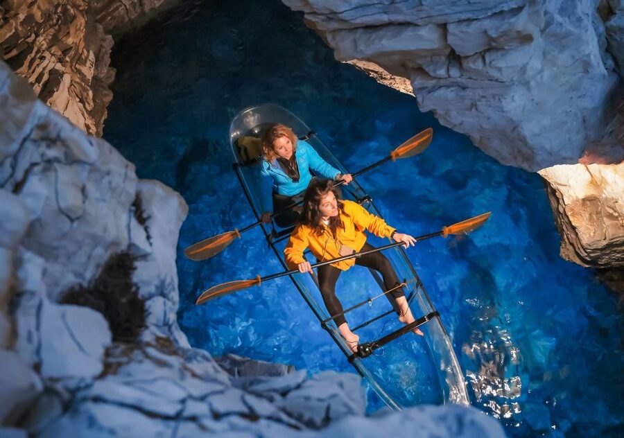 Pula: Night-Time Sea Kayaking Tour in Transparent Kayak - Expect a little water in the kayak