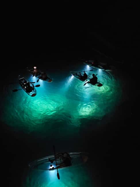 Pula: Night Tour in Transparent Kayak with Stargazing - Paddling through the illuminated water