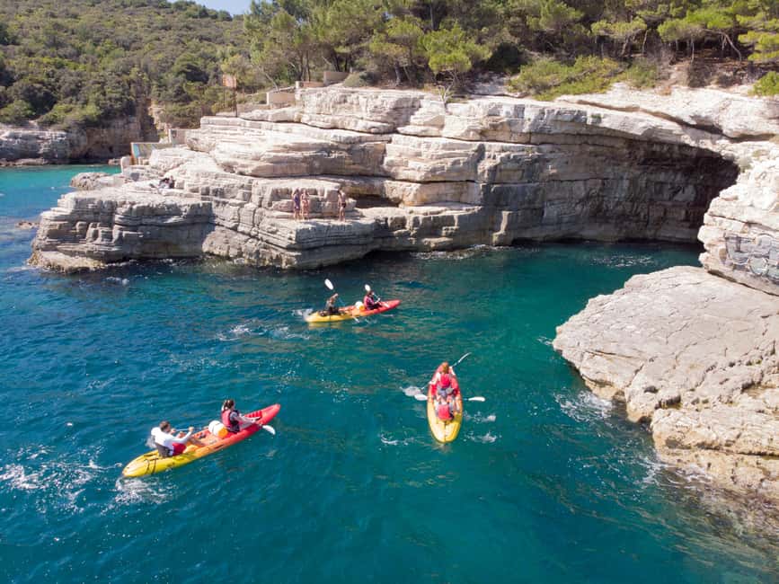 Pula: Sea Adventure – Boat, Kayak, Snorkeling & Cliff Jumps - At Marina Polesana, expect a quick safety briefing