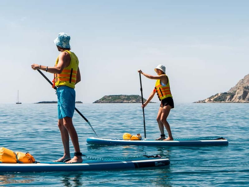 Rhodes: Stegna Beach Stand Up Paddleboarding Lesson - Learning to stand, paddle, and turn