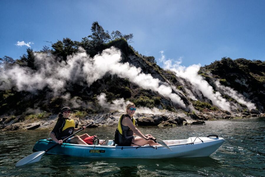Rotorua: Waimangu Valley Walk and Steaming Cliffs Kayak Tour - Walking through Waimangu Volcanic Valley