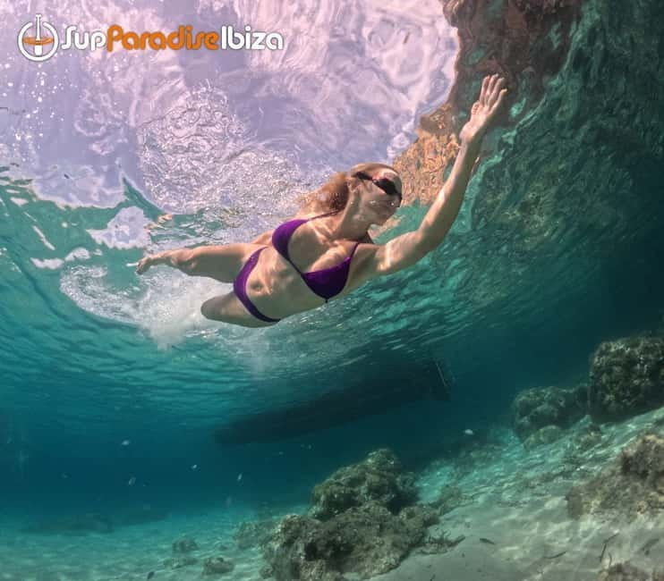 SANT ANTONI: ALL INCLUDED PADDLE SURF&SNORKEL TOUR BOAT - Tapas, fruit, and drinks after the salt water