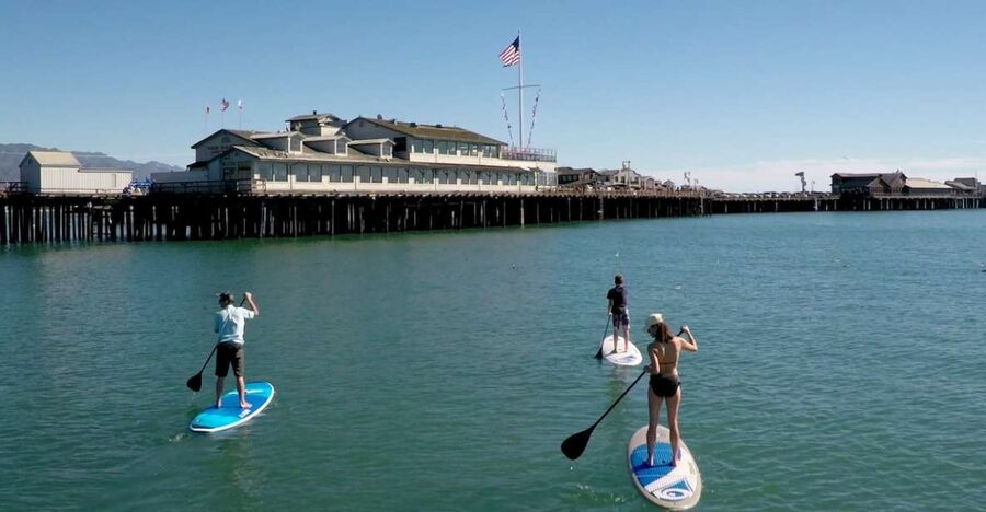 Santa Barbara: Stand-up Paddle Board Rental - Paddling toward Stearns Wharf and Santa Barbara Harbor
