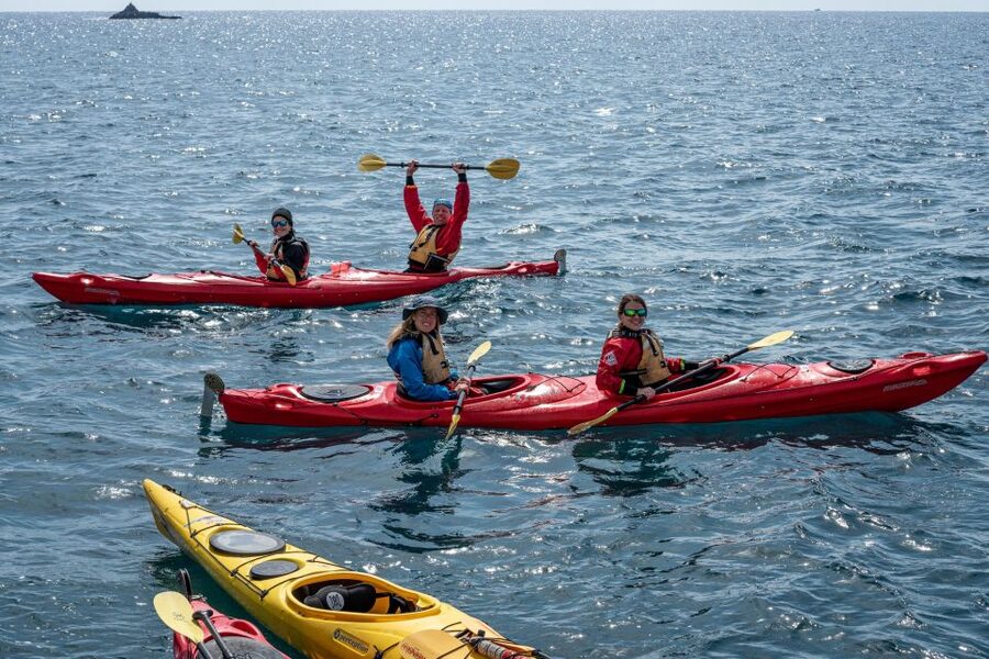 Santorini: Sea Kayaking with Light Lunch - White Beach and the route toward Kampia