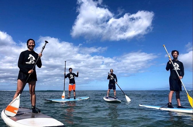 Semi Private Stand Up Paddle Boarding (SUP) Class at Kalama Beach in Kihei - Taking your first SUP strokes in Maui