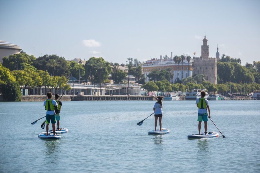 Seville: 1.5-Hour Daytime Standup Paddleboarding Tour - The first paddle beneath Triana Bridge