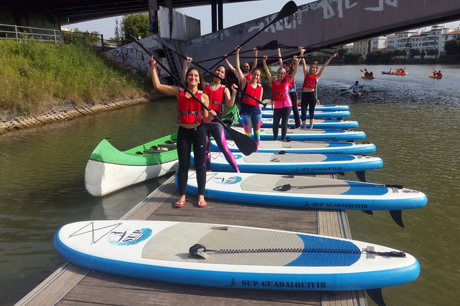Seville Paddle Surf Sup in the Guadalquivir River - Looking up at the Torre del Oro