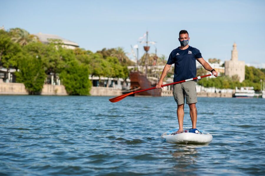 Seville: Stand Up Paddle Board Rental - The Torre del Oro from the water