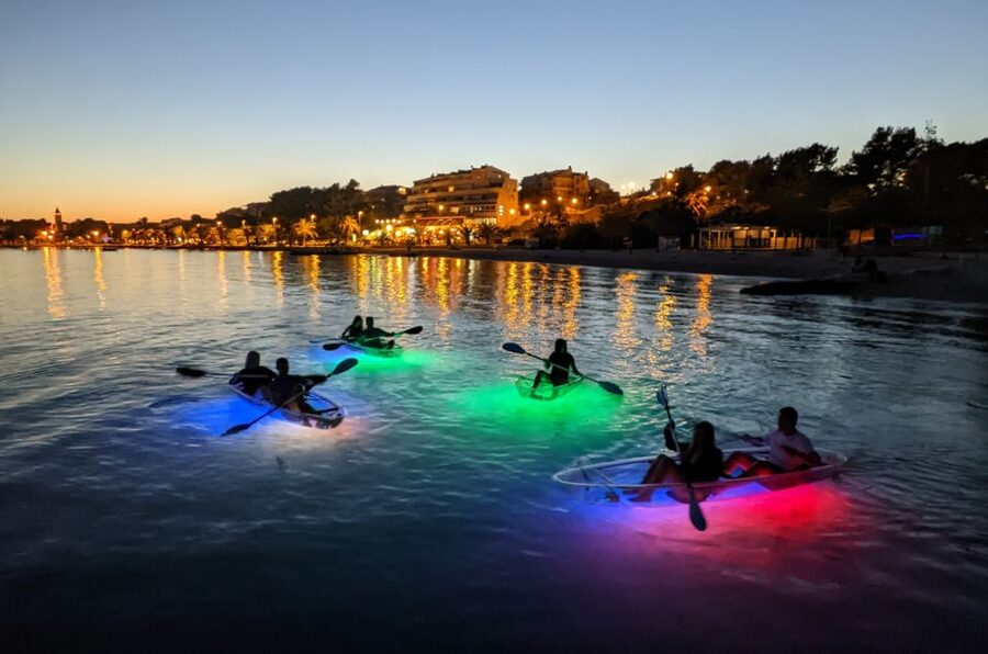 Split: Illuminated Evening Guided Kayaking Tour - Returning to the sea and the white rocks