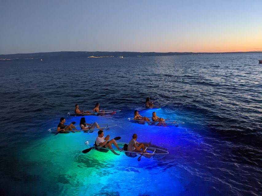 Split: Illuminated Evening Guided Kayaking Tour - The small beach, seabed views, and time under the stars