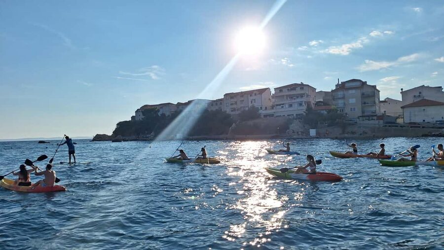 Split: Sunset Guided Kayaking Tour - Paddling the river into Stobreč Bay