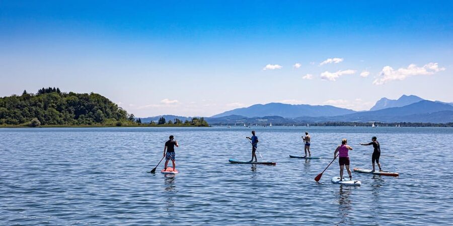 Stand Up Paddling at lake Chiemsee - Who will enjoy this SUP session most