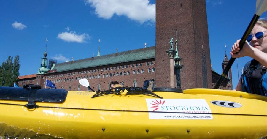 Stockholm: Self Guided Kayak Adventure - The city view from a kayak