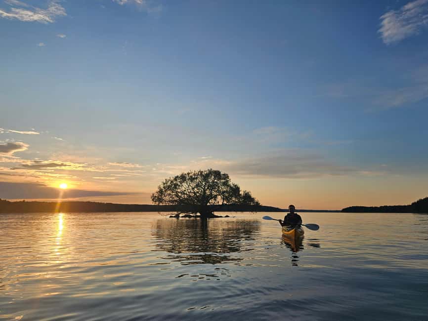Stockholm: Sunset Kayak Tour on Lake Mälaren with Tea & Cake - What $109 includes, and what it does not