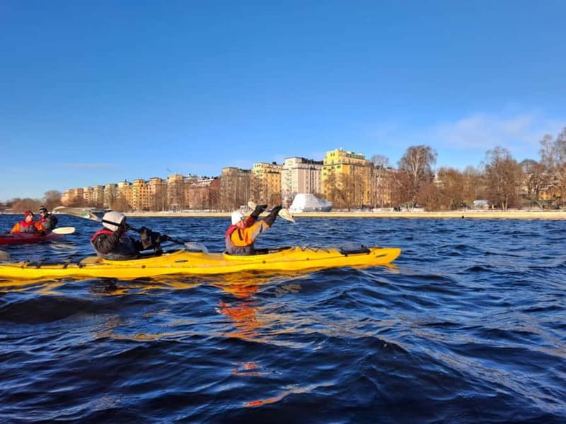 Stockholm: Winter Kayaking Tour through the City Centre - City Hall from the water