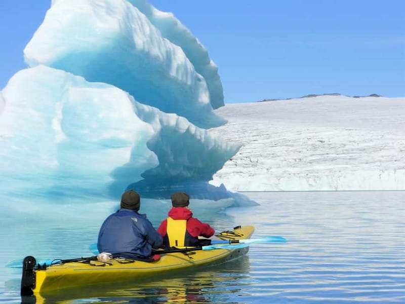 Stygge: Kayaking and Glacier Hike - A second safety briefing at the glacier front