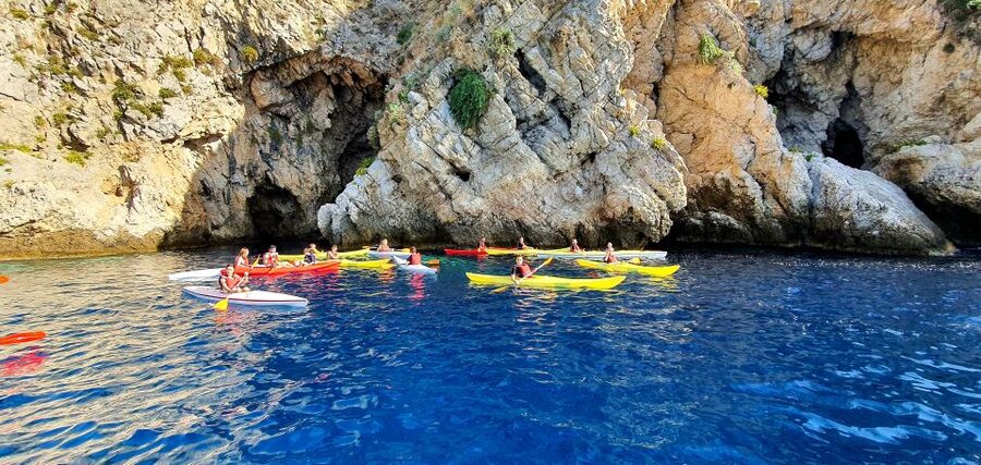 Taormina: Kayak Coastal Tour to Isola Bella and Blue Grotto - Isola Bella and the swimming stop