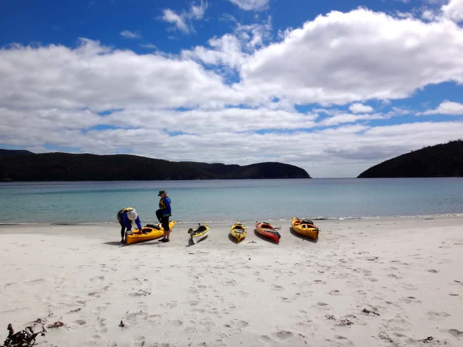 Tasman Peninsula Full-Day Sea Kayak Excursion - Paddling beneath the Tasman Peninsula cliffs