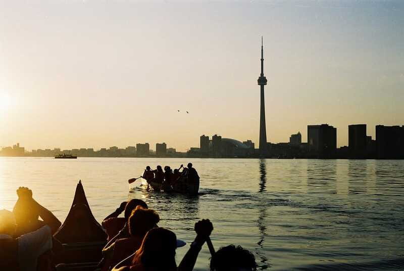 Toronto Islands: Sunset Canoe Tour - Passing beneath a bridge built in 1905