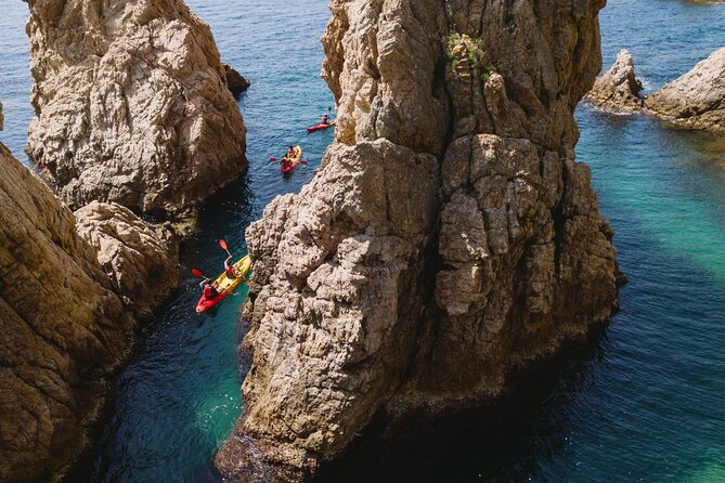 Tossa de Mar: Kayak & Snorkel Tour with Paella from Barcelona - Snorkeling in clear Mediterranean water