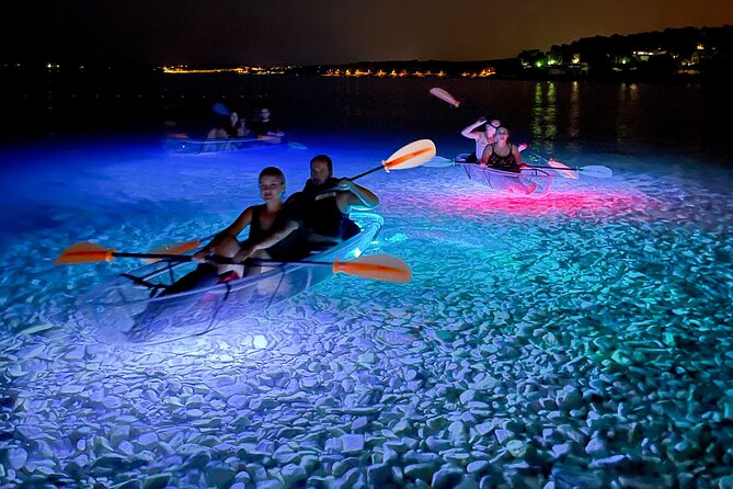 Transparent Kayak Night Glow Experience from Pula - Paddling through twilight and darkness