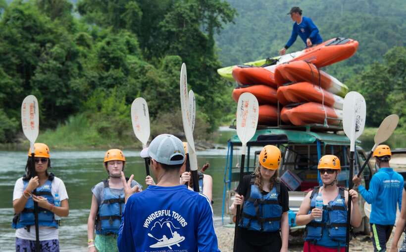 Vang Vieng: Kayaking & Cave Tubing with Zip Line/Blue Lagoon - Tham Nang Far, the Angel Cave