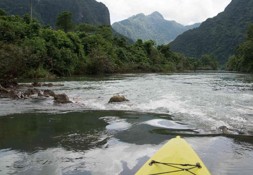 Vang Vieng: Nam Song River Kayak Tour - Learning the river before you paddle