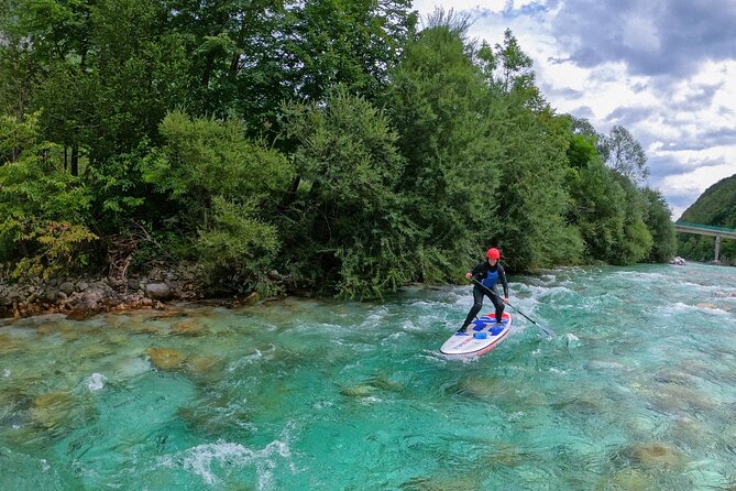 Whitewater Paddle Boarding on Soca River - Running small rapids on a SUP